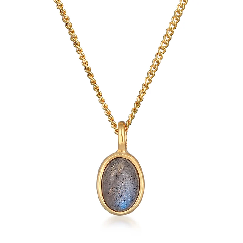 Halskette Oval | Labradorit