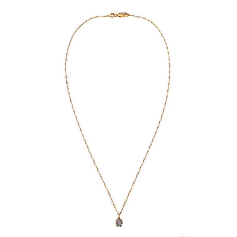 Halskette Oval | Labradorit