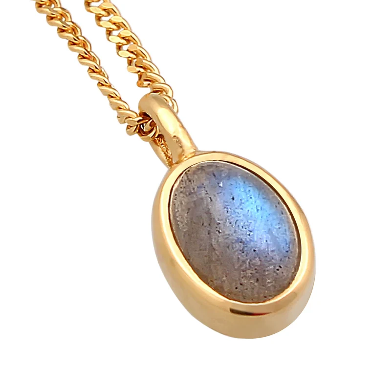 Halskette Oval | Labradorit
