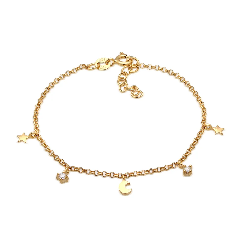 Armband Mond Stern | Kristall (Weiß)