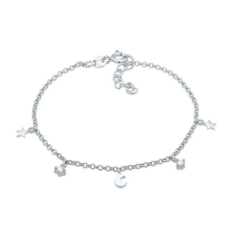 Armband Mond Stern | Kristall (Weiß)
