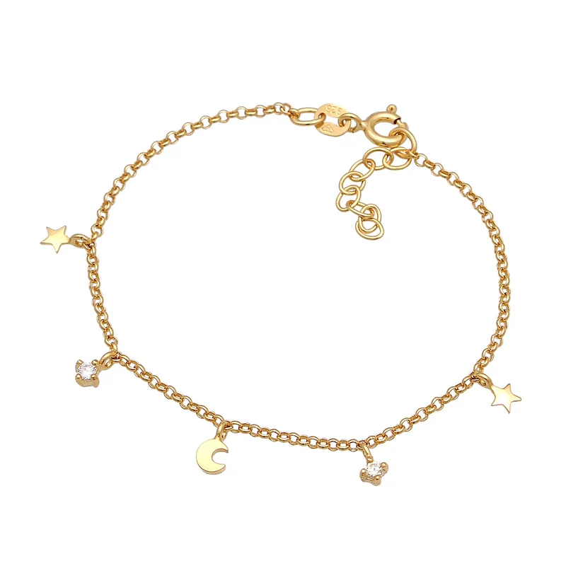 Armband Mond Stern | Kristall (Weiß)