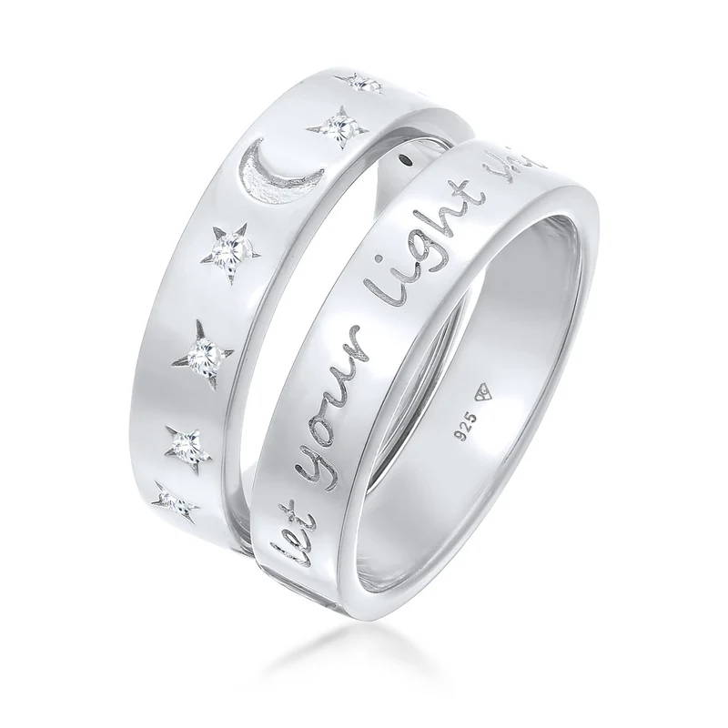 Ring-Set Astro | Zirkonia (Weiß)