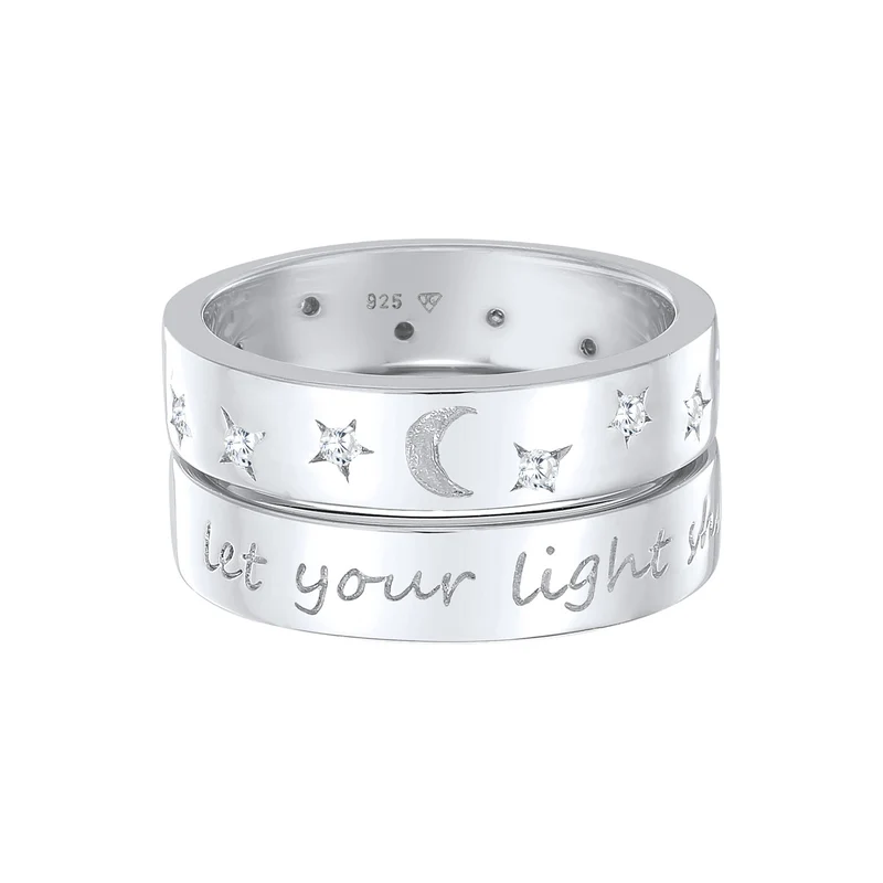 Ring-Set Astro | Zirkonia (Weiß)