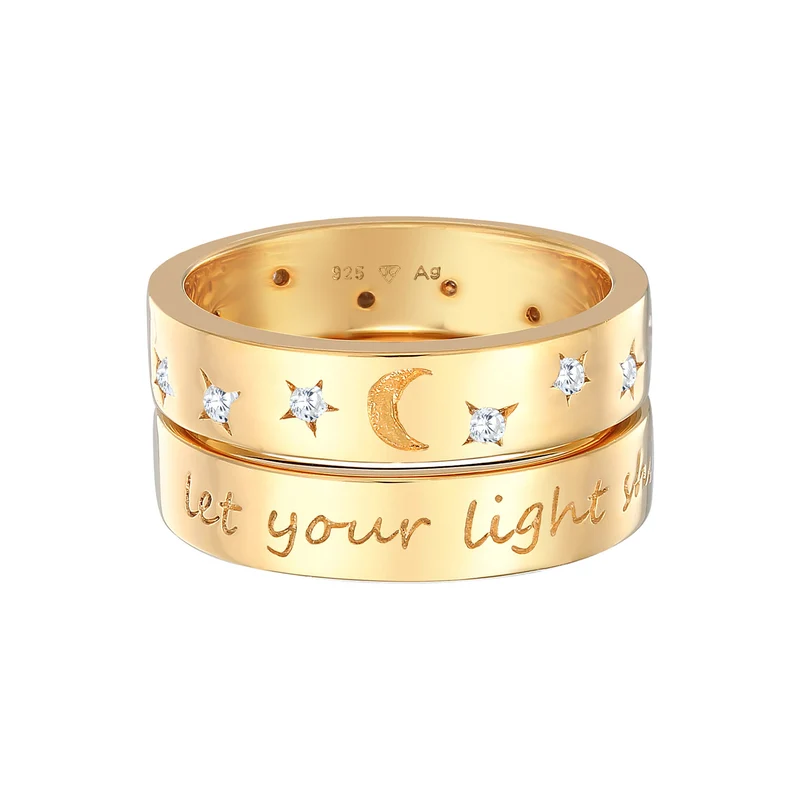 Ring-Set Astro | Zirkonia (Weiß)