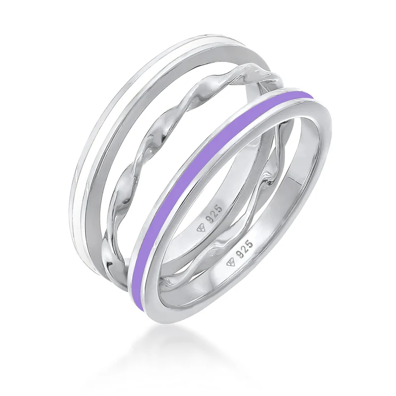 Ringset | Emaille (Lila)