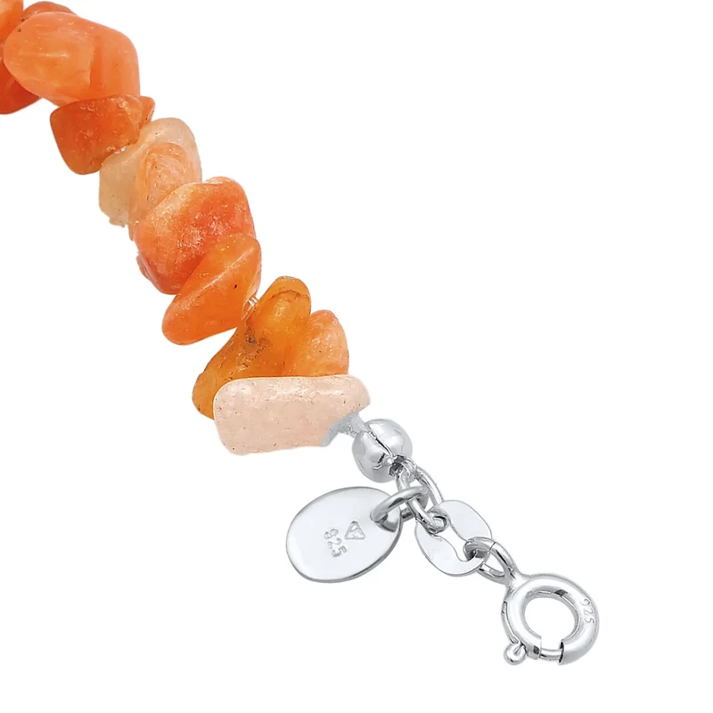 Fußkettchen Beads | Aventurin Steine (Orange)