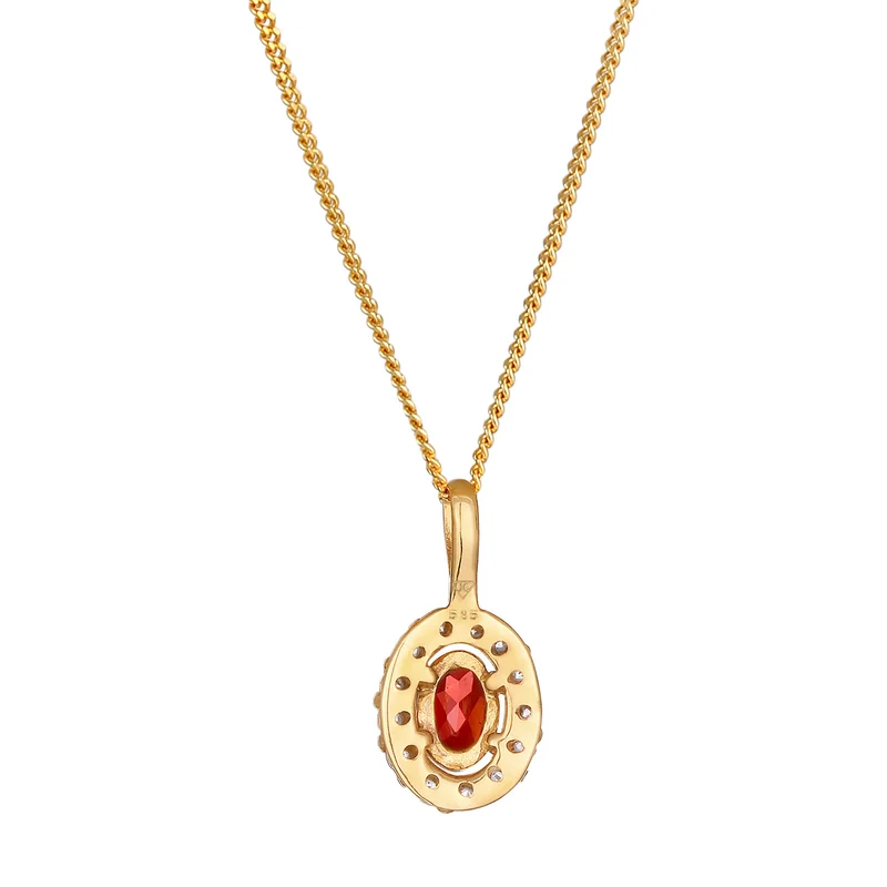 Halskette Oval | Topas (Rot)