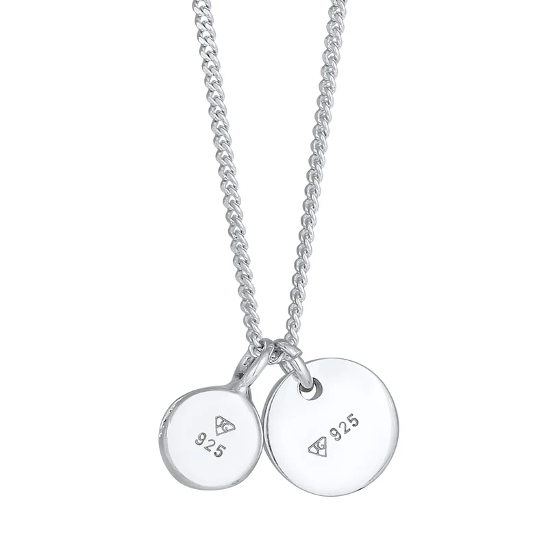 Plättchen Diamant Solitär Rund 925 Silber