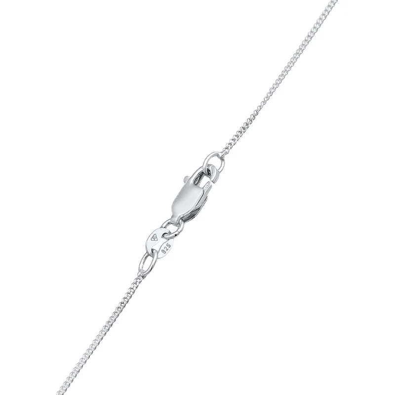 Plättchen Diamant Solitär Rund 925 Silber
