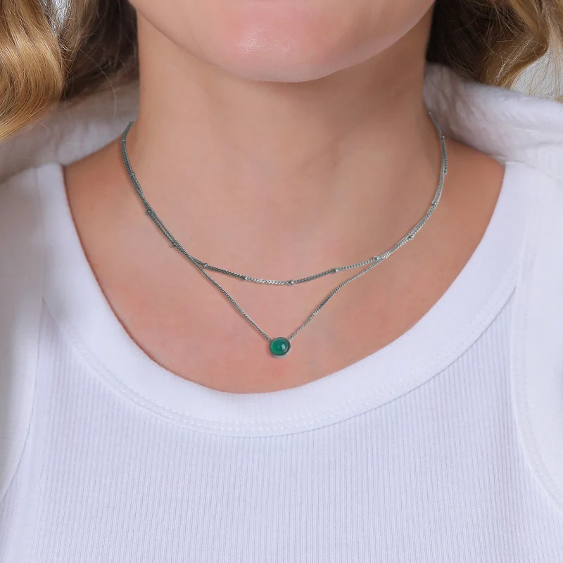 Choker Kugel | Achat (Grün)