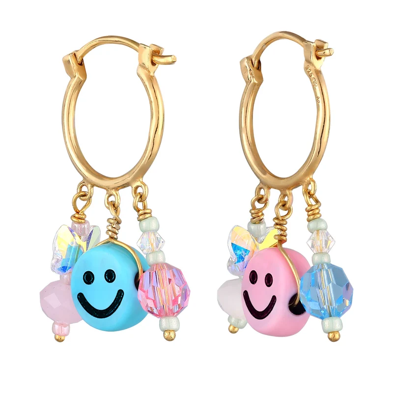 Ohrhänger mit Smiling Face Beads