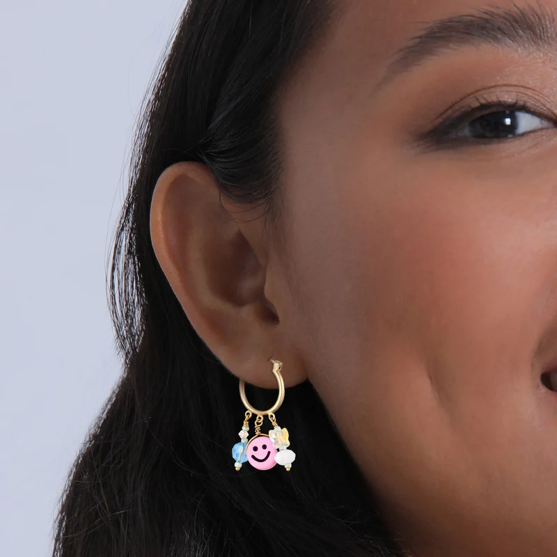 Ohrhänger mit Smiling Face Beads
