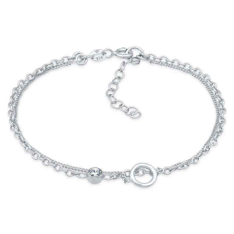 Layer-Armband Kreis | Mit Kristallen von Swarovski® (Weiß)