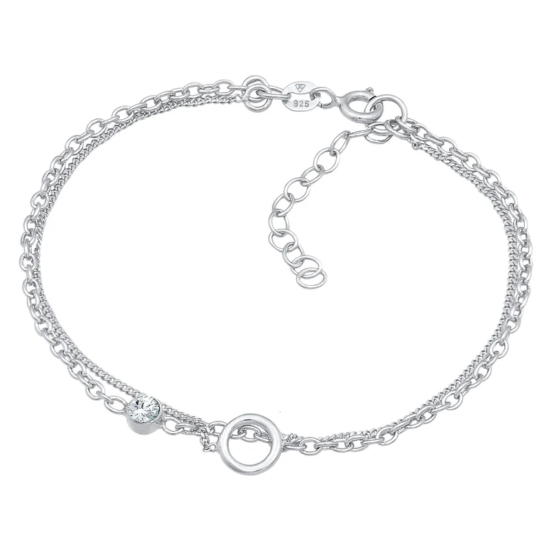 Layer-Armband Kreis | Mit Kristallen von Swarovski® (Weiß)