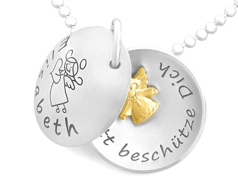 SILBERMEDAILLON ZUR TAUFE, TAUFSCHUCK SCHUTZENGEL, TAUFGESCHENK