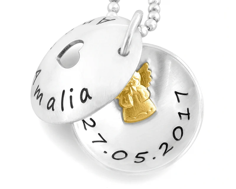 NAMENSKETTE ZUR TAUFE, ENGEL TAUFE SCHMUCK, SILBERSCHMUCK KINDER