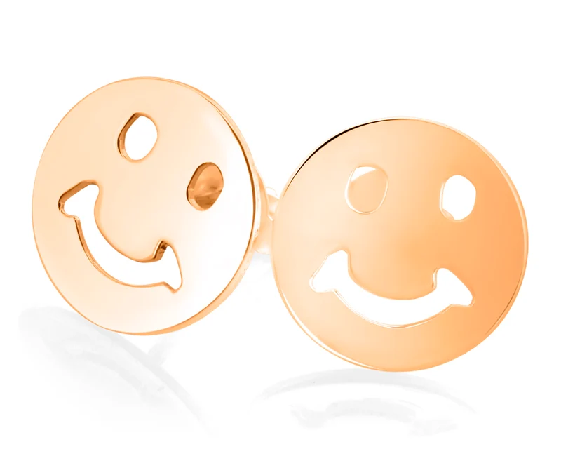 OHRSCHMUCK SILBER ROSÉ VERGOLDET, SMILEY SCHMUCK