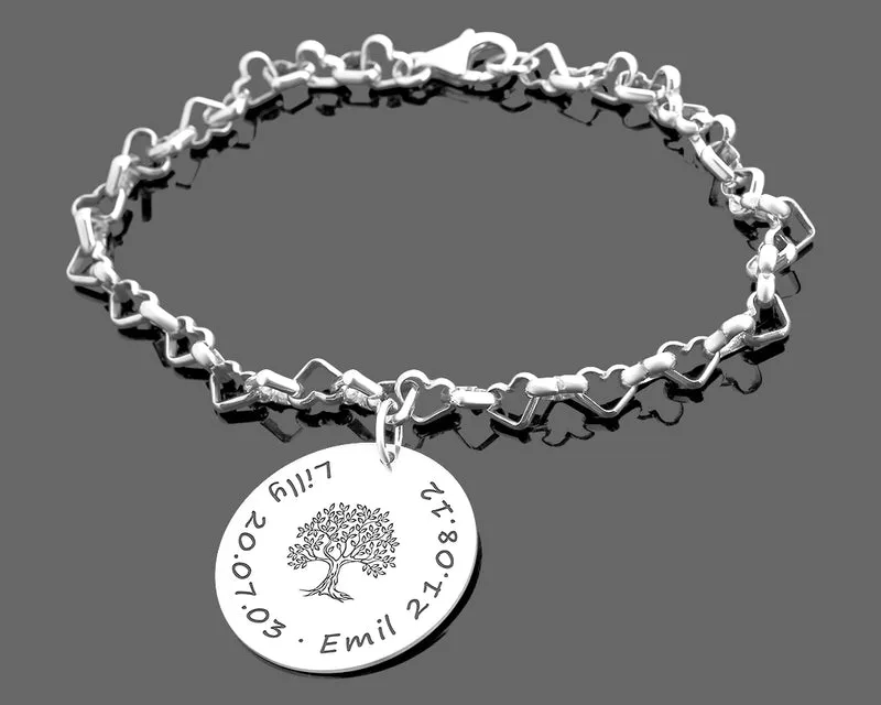 ARMBAND MIT EIGENEN ZEICHNUNG, SILBERSCHMUCK GRAVUR, SCHMUCK EIGENE HANDSCHRIFT