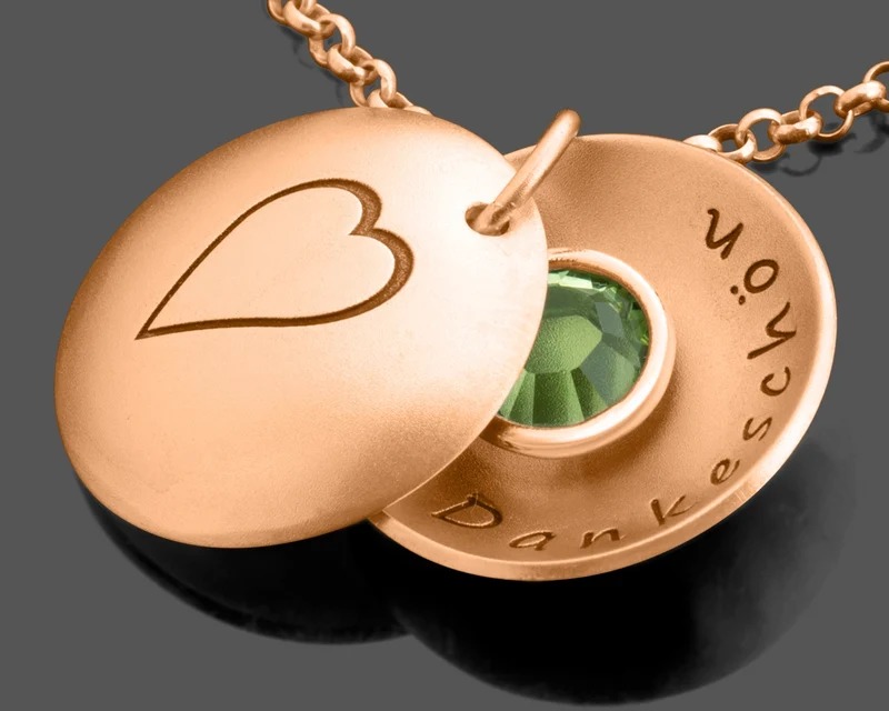ROSEGOLD KETTE DAMEN HALSKETTE MIT NAMEN, NAMENSSCHMUCK MEDALLION