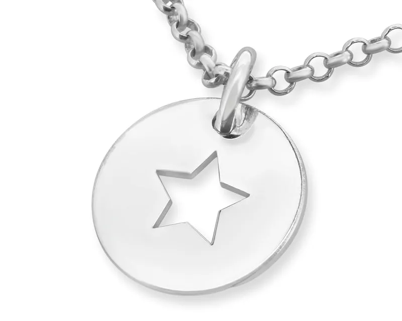 SILBERKETTE STERN, ZARTER SCHMUCK MIT STERN, ECHTSCHMUCK KAUFEN