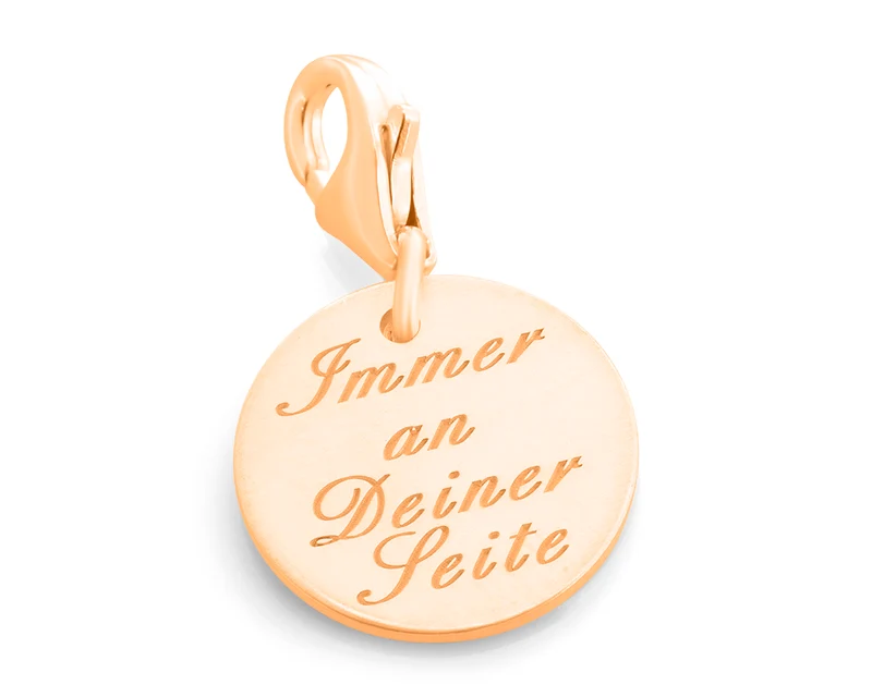 CHARM MIT GRAVUR GESCHENK TAUFE MÄDCHEN PATENKIND ANHÄNGER TEXT