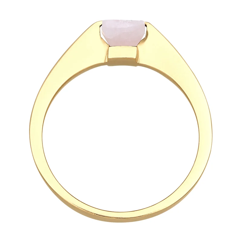 Solitär-Ring Viereck | Quarz (Rosa)
