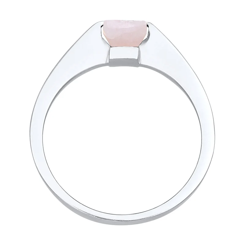Solitär-Ring Viereck | Quarz (Rosa)