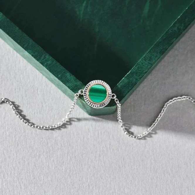 Reflections of Padarn Silver and Malachite Bracelet