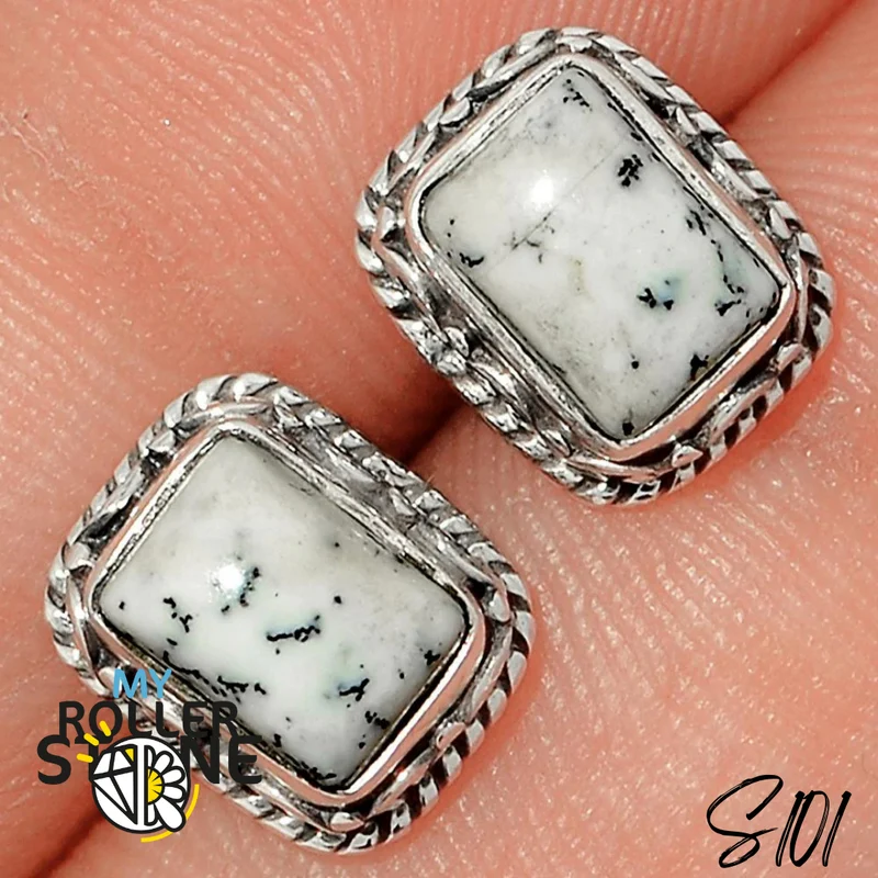 Dendritische Opal Ohrringe S101