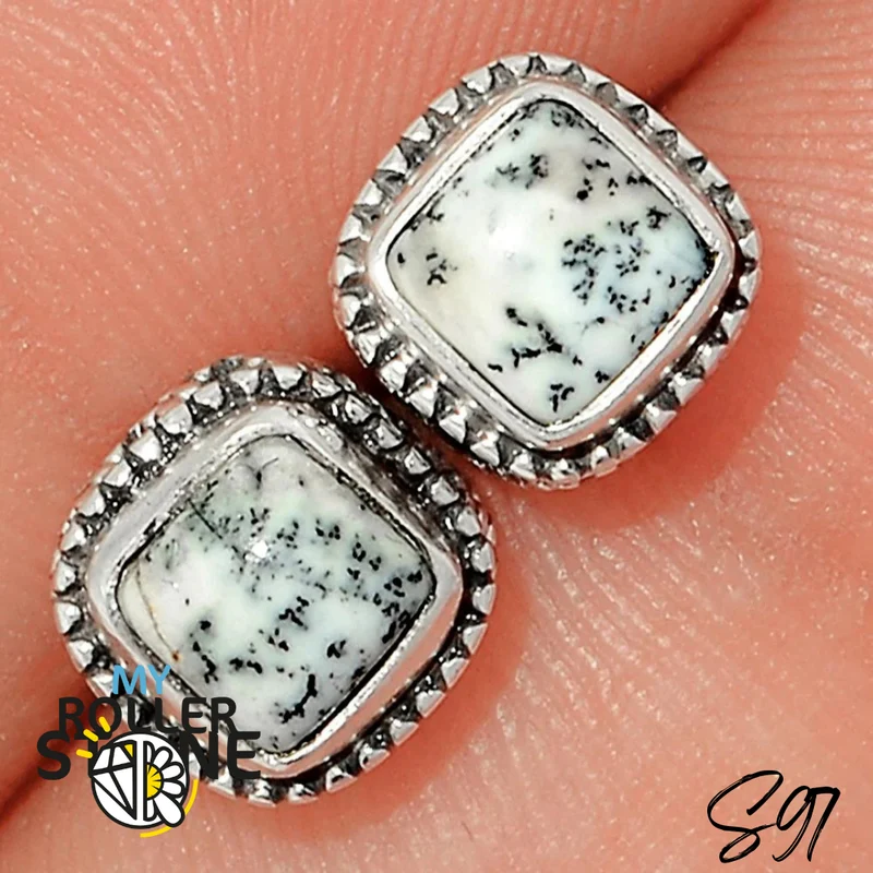 Dendritische Opal Ohrringe S97
