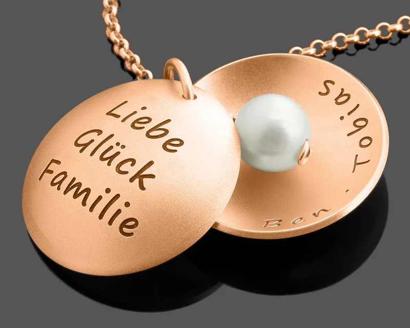 HALSKETTE MEDAILLON DAMEN SCHMUCK NAMENSKETTE MÜTTER & OMAS GRAVUR