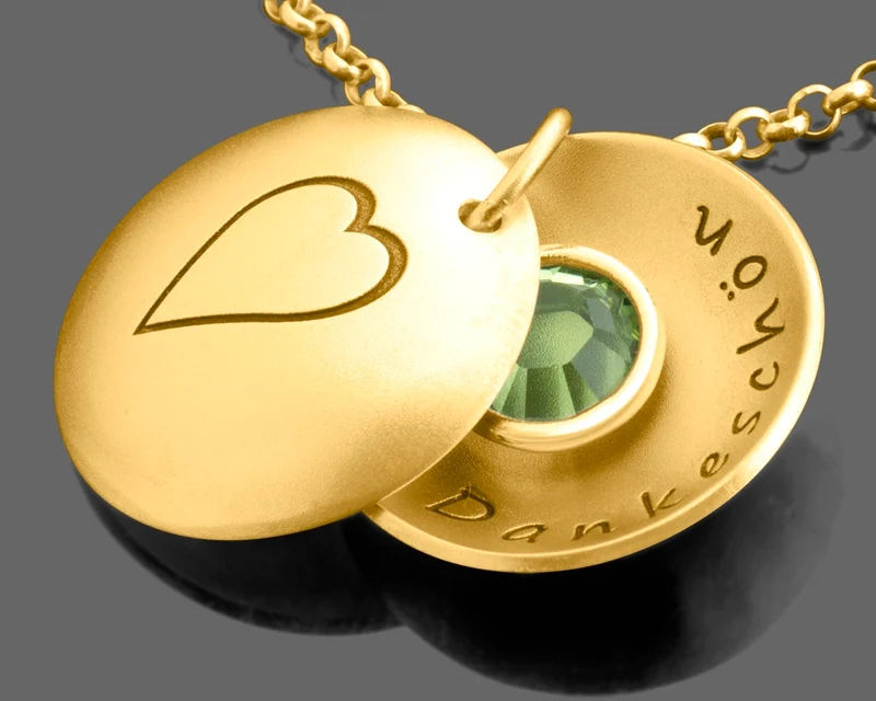 MEDAILLON KETTE MIT NAMEN GOLD SCHMUCK GRAVUR DAMEN SCHMUCK