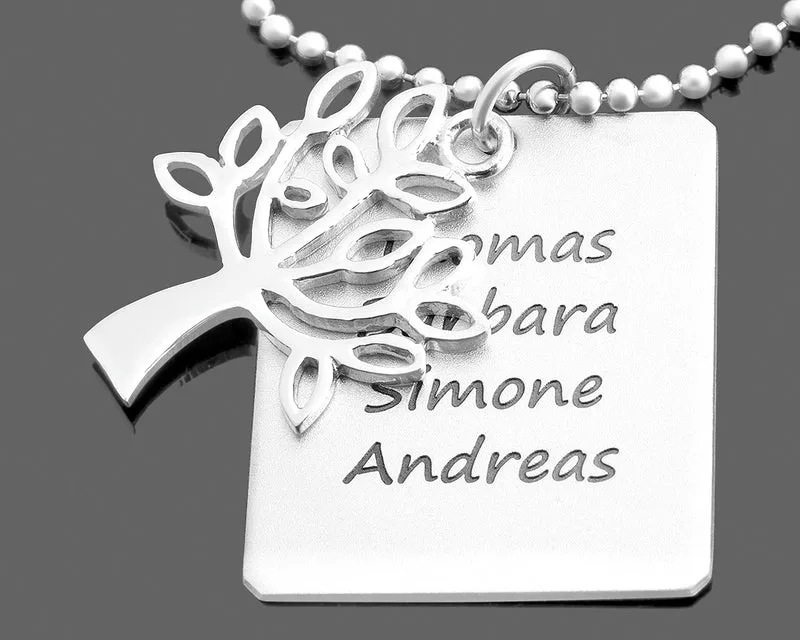 LEBENSBAUM HALSKETTE FAMILIE 925 SILBER SCHMUCK MIT GRAVUR JUWELIER ONLINE