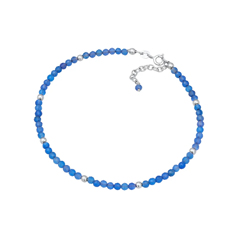 Fußkettchen Kugeln | Achat (Blau)