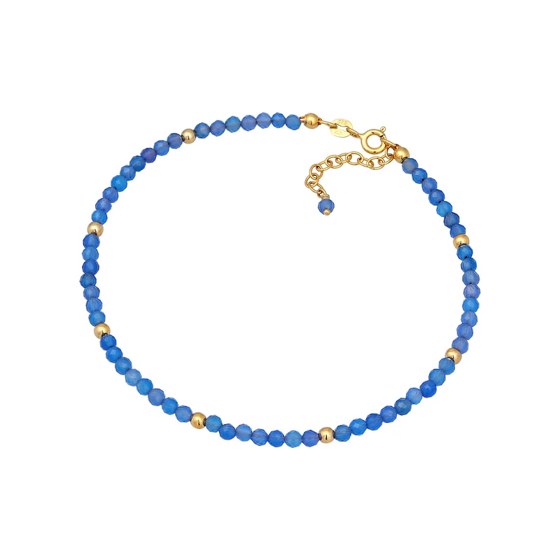 Fußkettchen Kugeln | Achat (Blau)
