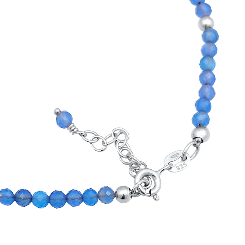 Fußkettchen Kugeln | Achat (Blau)