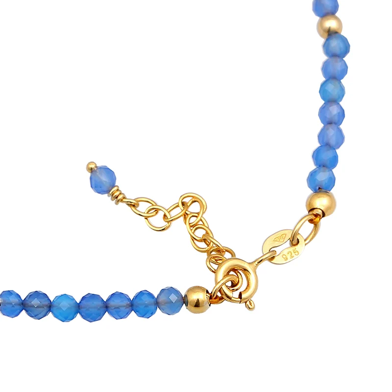 Fußkettchen Kugeln | Achat (Blau)