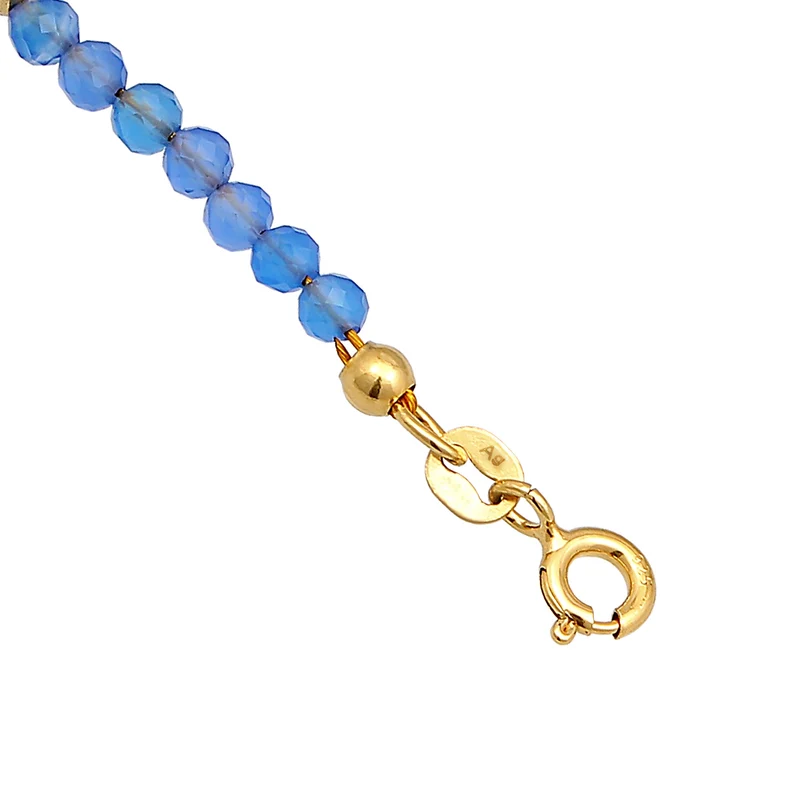 Fußkettchen Kugeln | Achat (Blau)