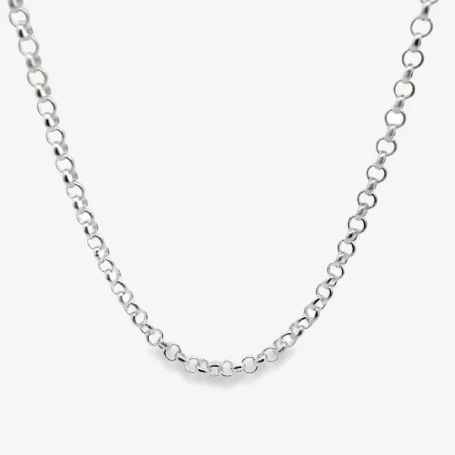 Silver Belcher Chain Necklace, 50cm