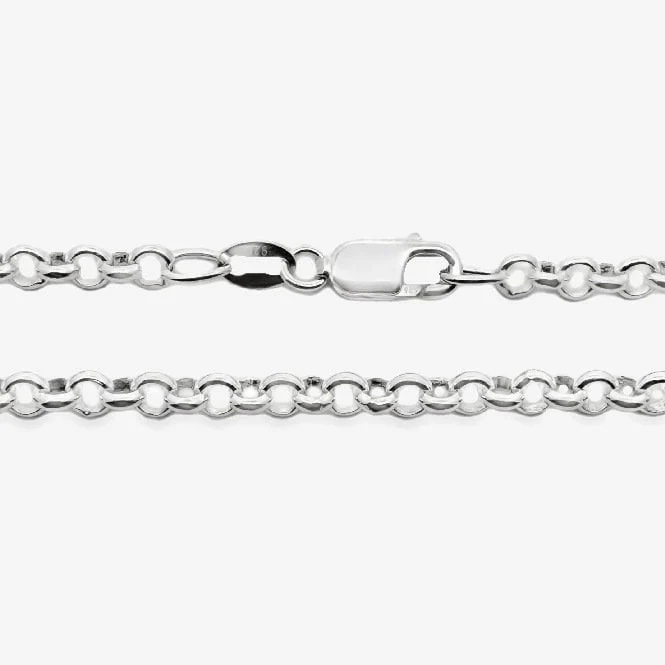 Silver Belcher Chain Necklace, 50cm
