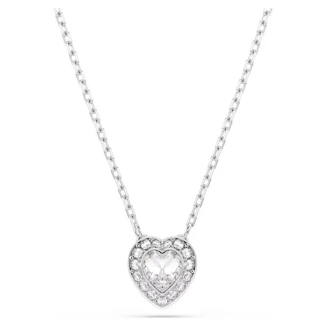 Ariana Grande x Swarovski Heart Pendant with Mixed Cuts & White Crystal in Rhodium Silver