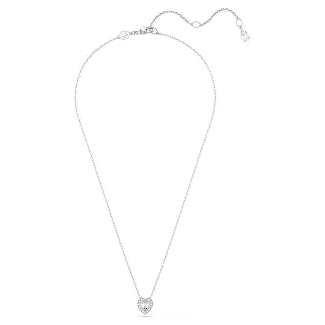 Ariana Grande x Swarovski Heart Pendant with Mixed Cuts & White Crystal in Rhodium Silver