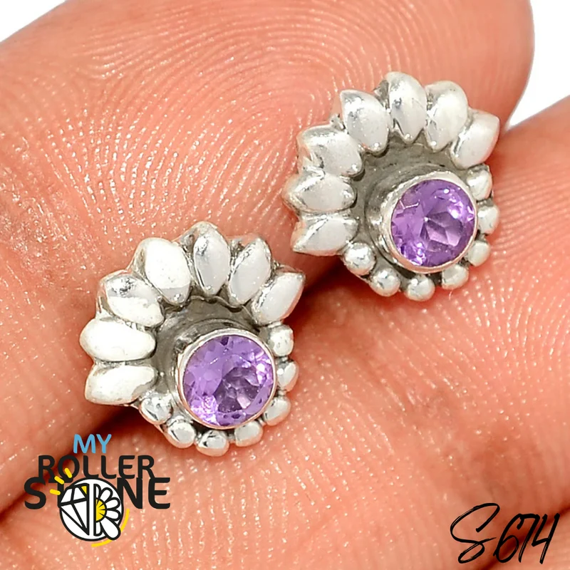 925 Silber Amethyst Ohrstecker S674