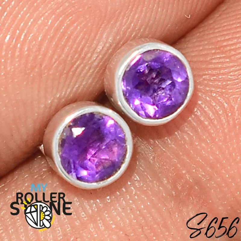 925 Silber Amethyst Ohrstecker S656