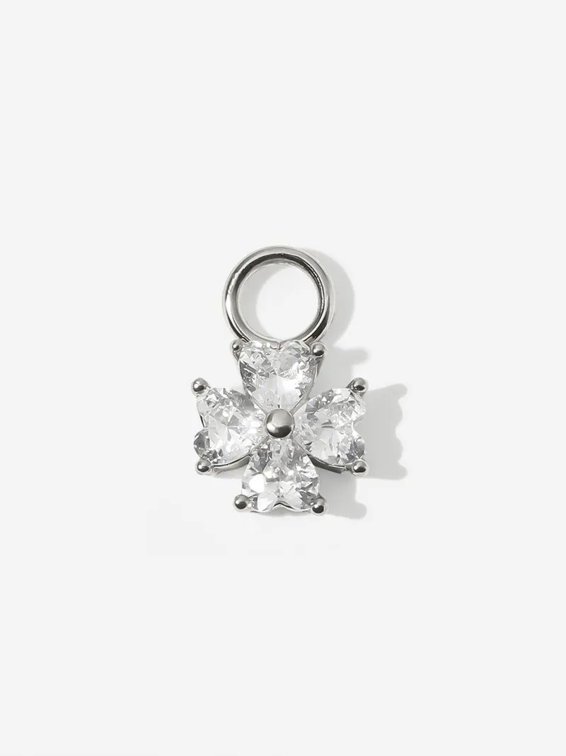 6,6x6,6mm Heart Petal Ohrring-Charm