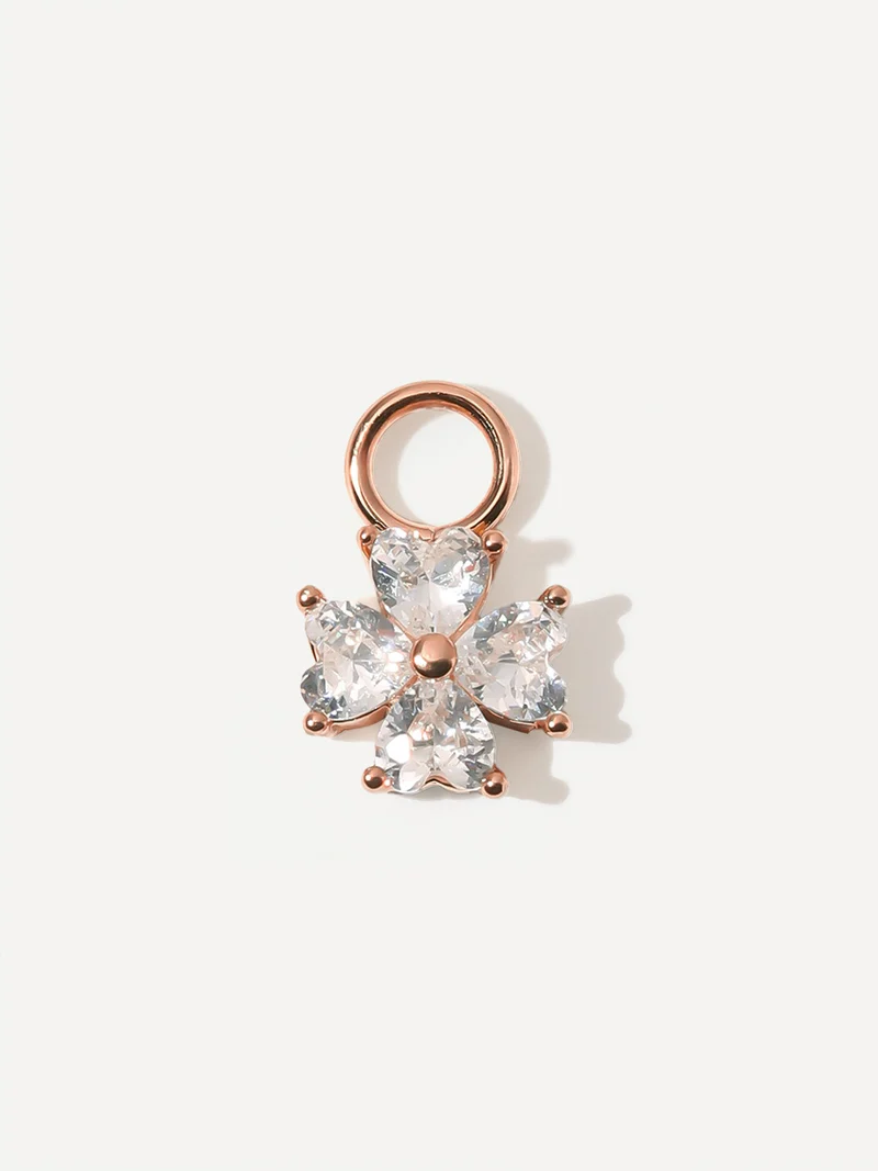 6,6x6,6mm Heart Petal Ohrring-Charm
