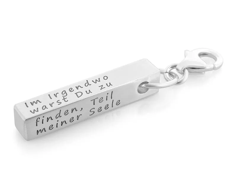ANHÄNGER SCHLÜSSELBUND NAMEN TEXT 925 SILBER HERREN SCHMUCK GRAVUR