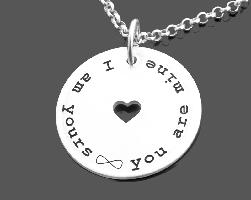 HALSKETTE MIT TEXT SCHMUCK GRAVUR SILBERSCHMUCK GESCHENK FREUNDIN