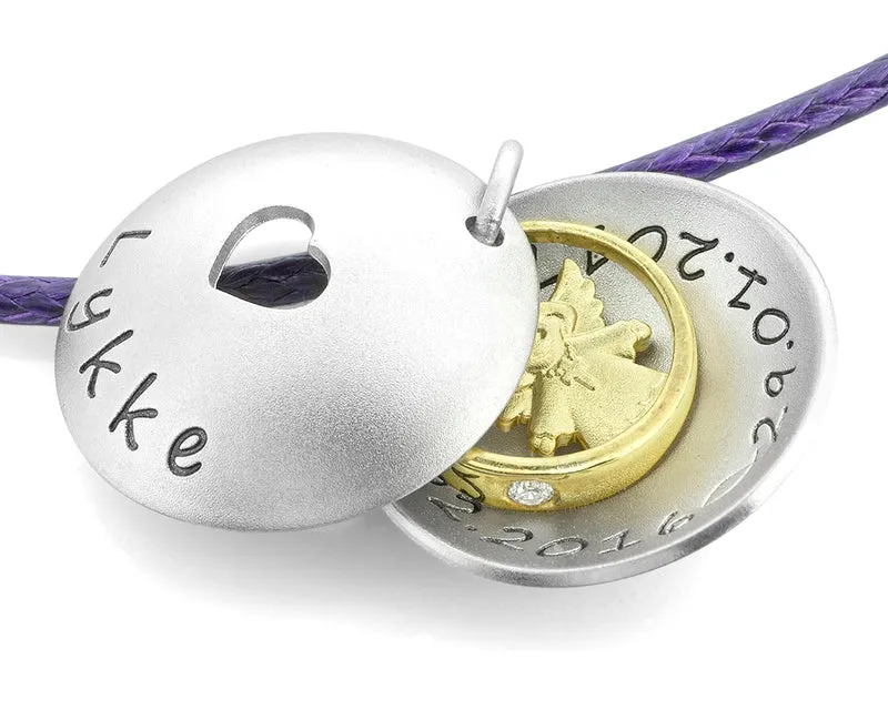 TAUFKETTE MIT TAUFRING UND ENGEL, SCHMUCK MIT GRAVUR, KINDERKETTE